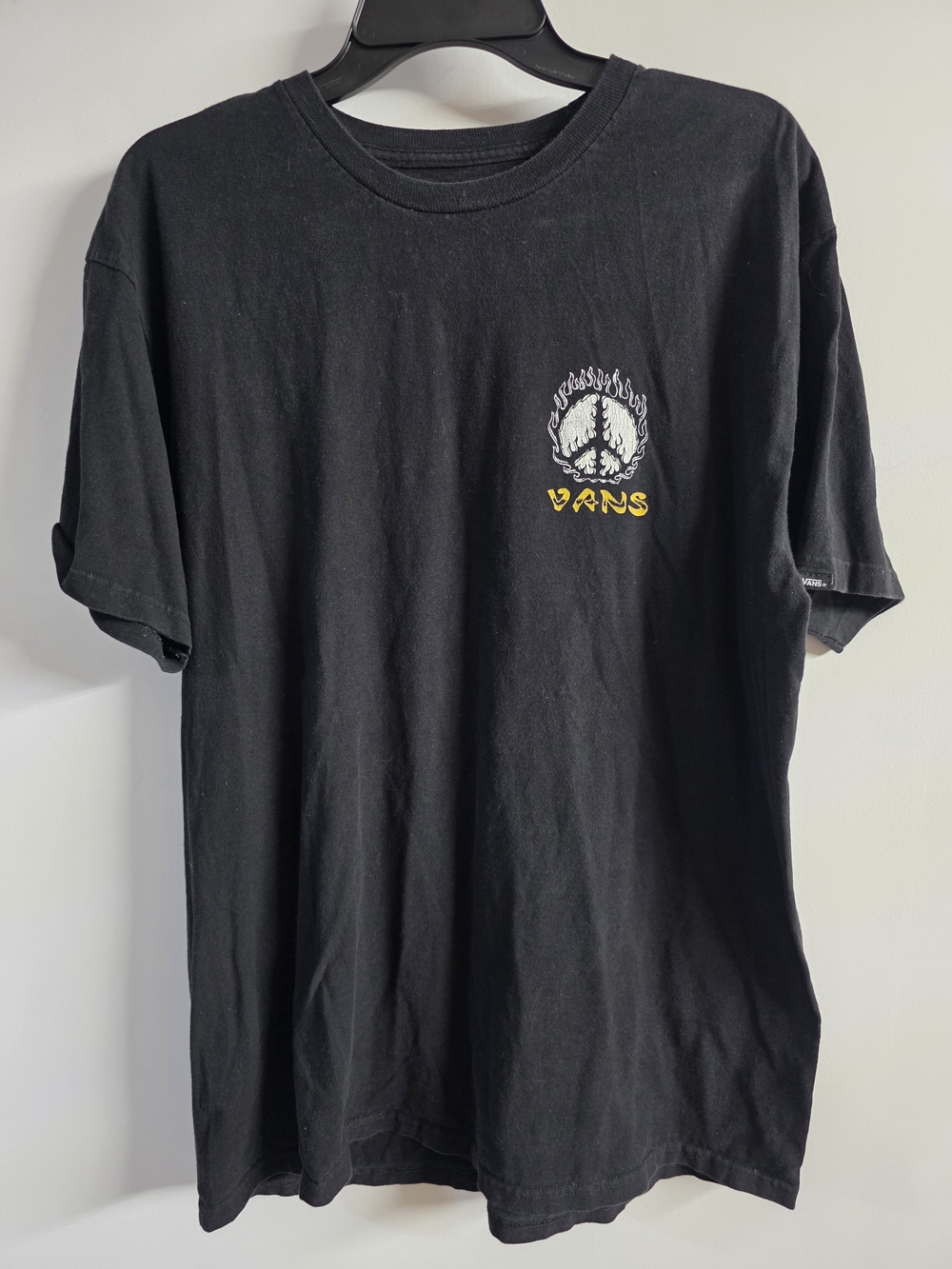 Vans Black Short Sleeve Tee with Yellow Logo